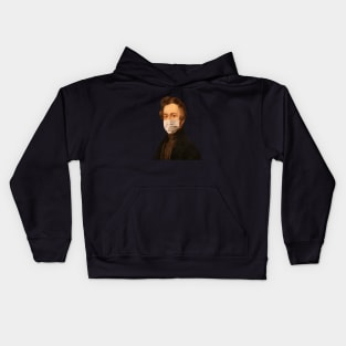 Renaissance Baroque Painting Portrait with Mask ON Kids Hoodie